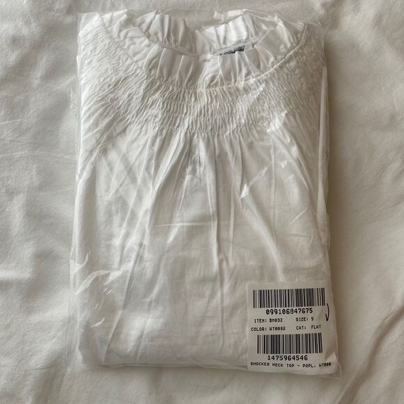 J. Crew Cotton poplin smocked ruffleneck top - Picture 5 of 5